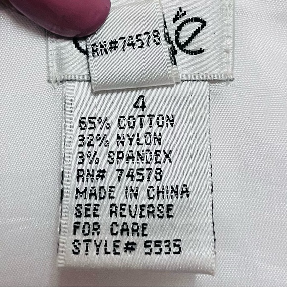 Cache Vintage Beaded Skirt A-Line Tropical Blossom Bamboo Floral SZ 4 White Y2K - Picture 10 of 11